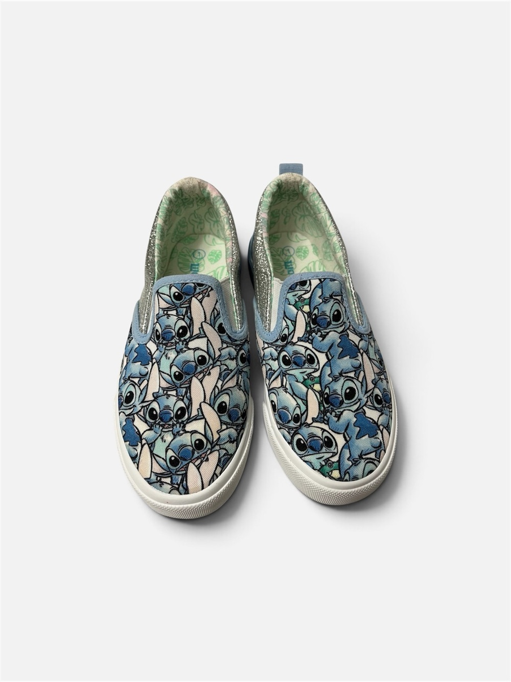 Blue Stitch Cartoon-Print Slip-On Sneakers for Kids